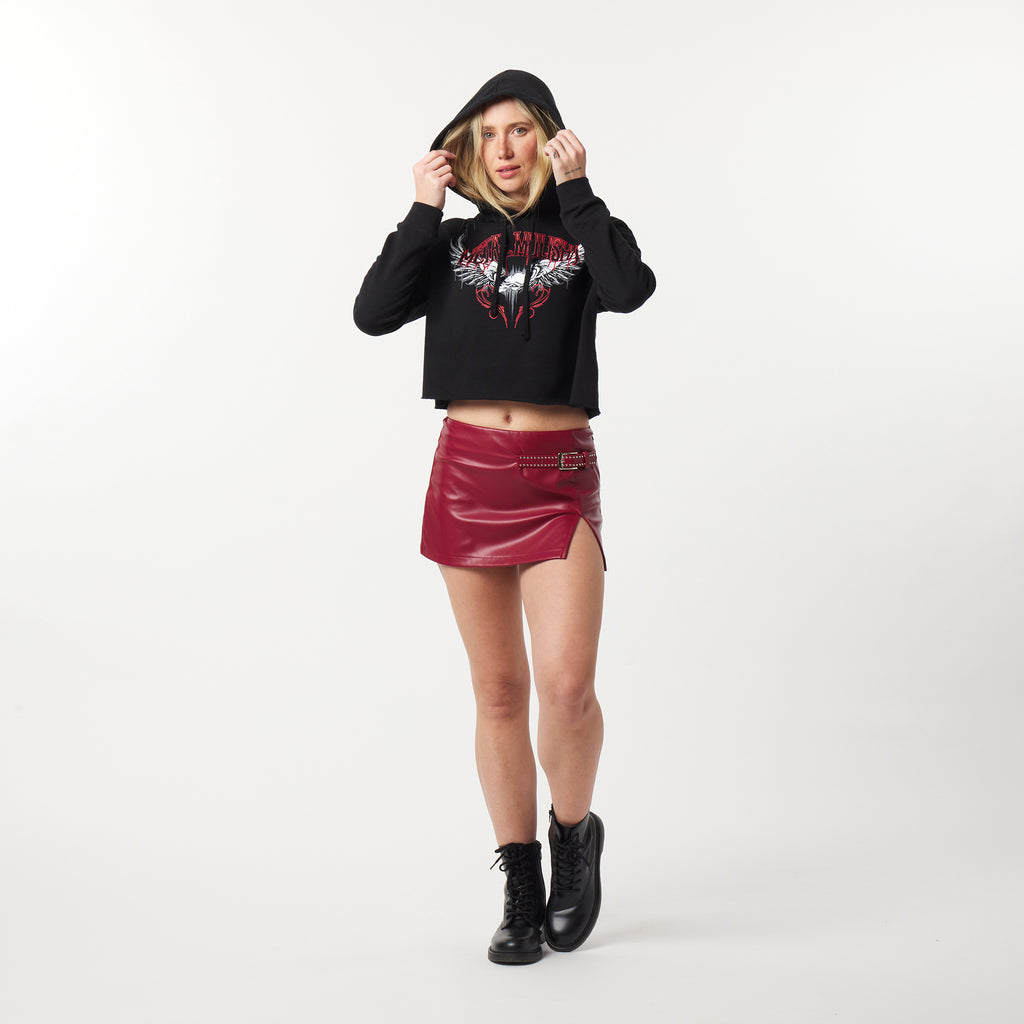 BAD TO THE BONE CROPPED HOODIE